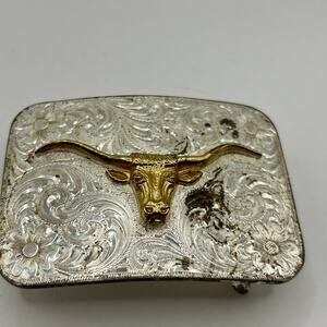 Montana Silversmiths Western Lifestyle Texas Longhorn Made in the USA Buckle 2.5